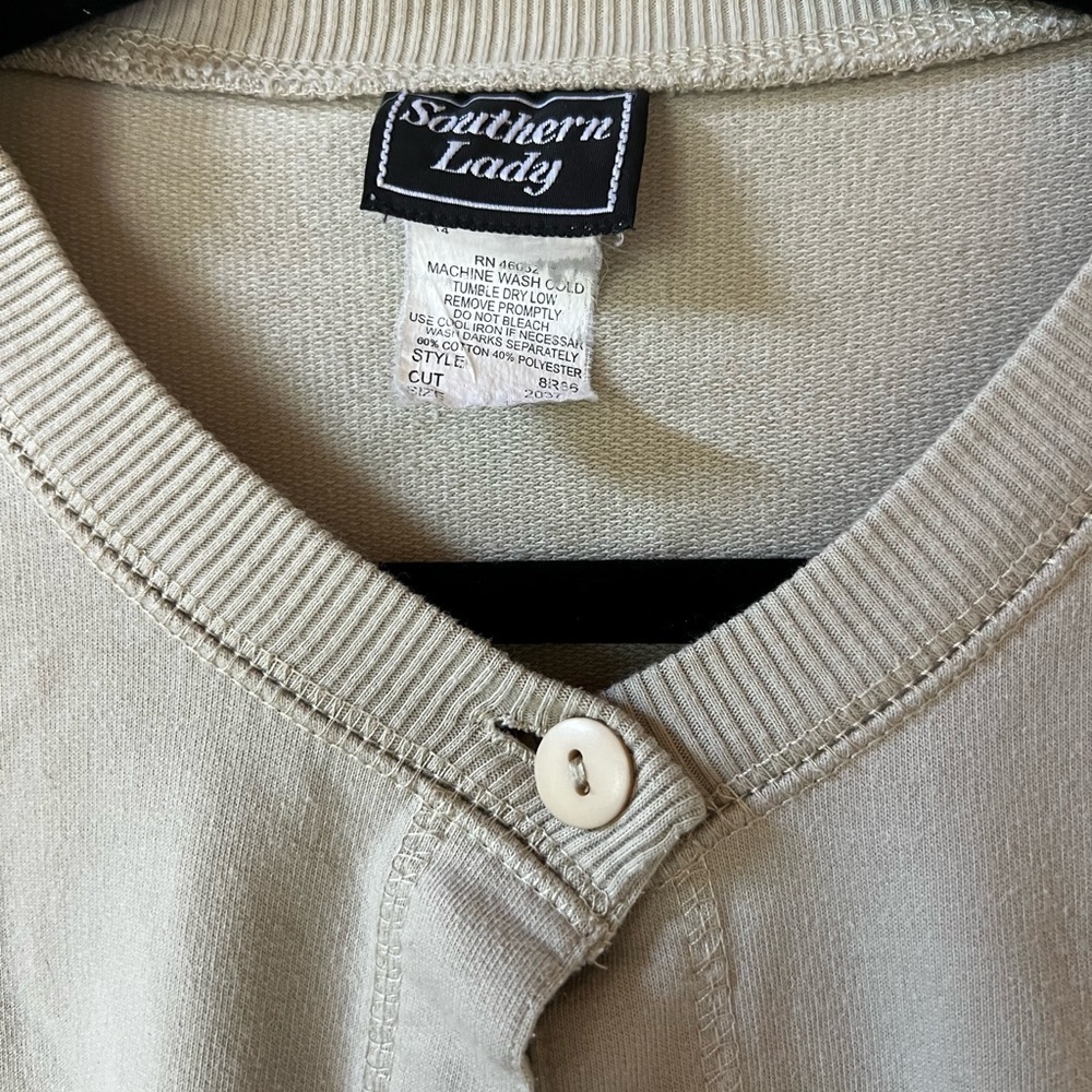 Southern Lady Vintage Beige Button-Up Cardigan size XL - Picture 3 of 8